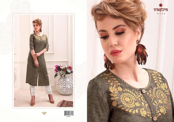 Vastra Moda Pearl 1-Cotton-Blended-With-Embroidery-Kurti